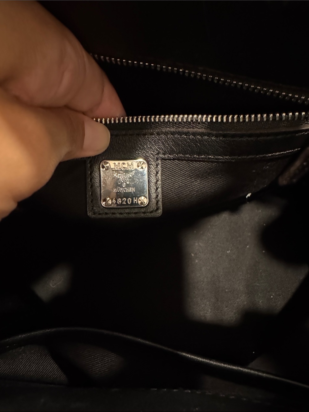 MCM Black Logo Leather Tote with Top Handles and shoulder strap - Picture 5 of 6